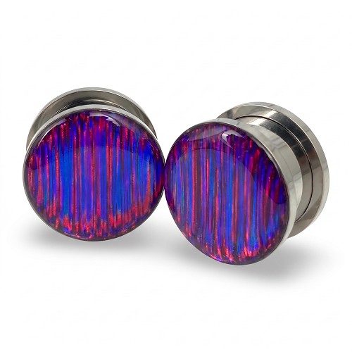 Purple Holographic Ribbon Plugs